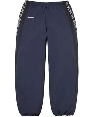 Supreme Logo-Tape Track Trousers - Blue
