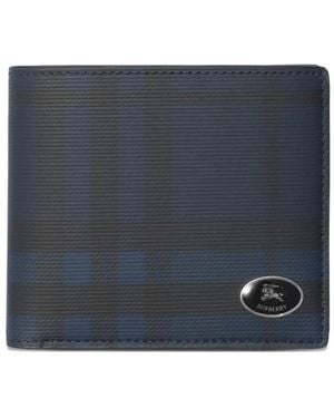 Burberry Checkered Wallet - Blue