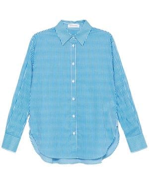 Frankie Shop Peri Striped Button-Up Shirt - Blue
