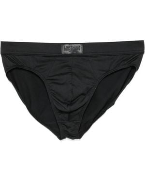 Moschino Logo-Patch Briefs - Black