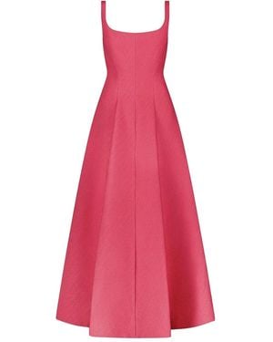 Lela Rose Scoop-Neck Midi Dress - Pink