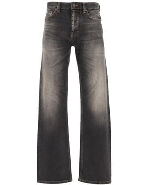 Emporio Armani Straight-Leg Five-Pocket Denim Jeans With A Faded Effect - Grey