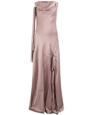 Alberta Ferretti Asymmetrische Zijden Maxi-Jurk - Roze