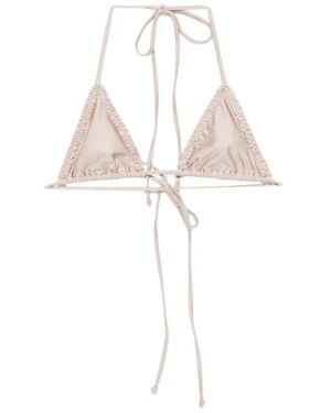 Frankie's Bikinis Triangel-Bikinioberteil Mit Rüschen - Weiß