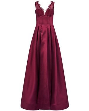 ARAFTU Vestido Plisado De Encaje - Morado