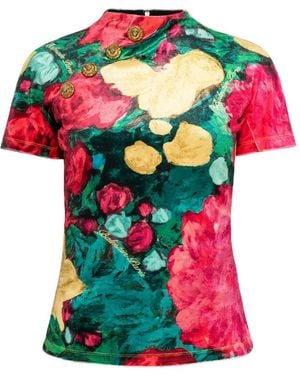 Balmain Top A Fiori - Rosso