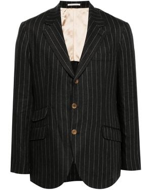 Brunello Cucinelli Blazer A Rayas Diplomáticas - Negro