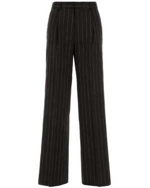 PT Torino Lola Pinstriped Trousers - Black
