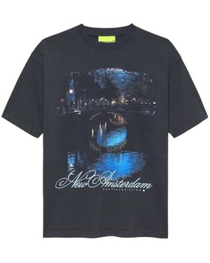 New Amsterdam Surf Association City Of Water Graphic-Print T-Shirt - Blue