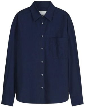 Closed Chest-Pocket Button-Up Shirt - Blue