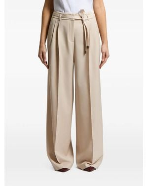 Peserico Pleated Belted Pants - Natural