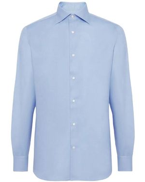 BOGGI Windsor-Collar Dobby Shirt - Blue