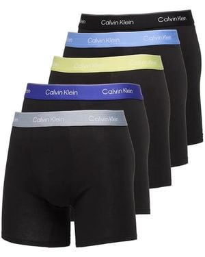 Calvin Klein Elasticated-Waistband Boxers (Set Of Five) - Blue