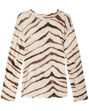 Isabel Marant Zakane Zebra-Print Jersey T-Shirt - White
