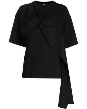 Goen.J Twist-Detail Cotton T-Shirt - Black