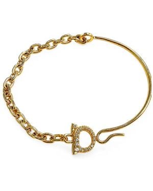 Ferragamo Bracciale Gancini Con Cristalli - Metallizzato