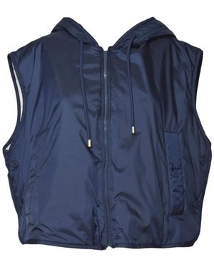 Weekend by Maxmara Hooded Sleeveless Gilet - Blue