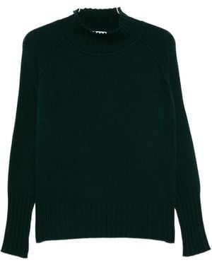 Be You Ribbed-Trim Raglan-Sleeve Jumper - Green