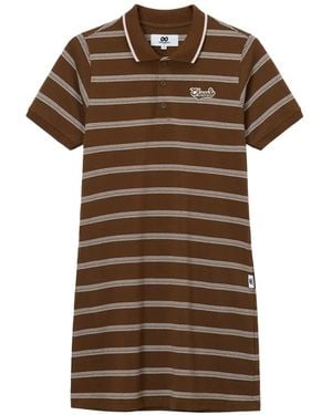 Chocoolate Striped Polo Dress - Brown
