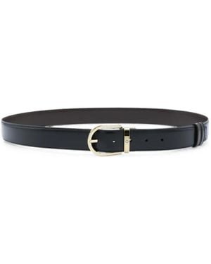 Montblanc Horseshoe-Buckle Leather Belt - White