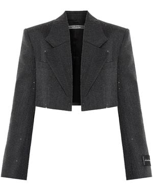 Alexander Wang Cropped-Blazer Aus Wolle - Schwarz