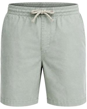 Superdry Bermudas Merchant De Lino Con Cordones - Gris