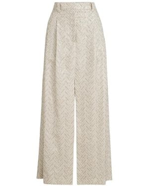 Brunello Cucinelli Dazzling Chevron Embroidery Skirt - White