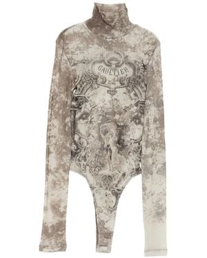 Jean Paul Gaultier Médaillon-Print Bodysuit - White