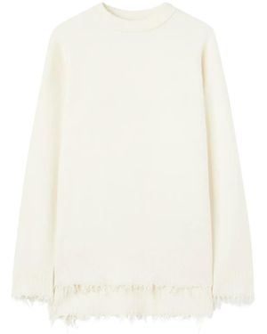 Jil Sander Jersey con bordes deshilachados - Blanco