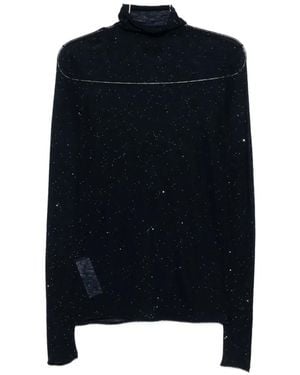 Pinko Sequin-Embellished Roll-Neck Sweater - Blue