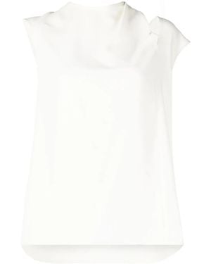 Saiid Kobeisy Blusa Georgette Con Dettaglio Cut-Out - Bianco