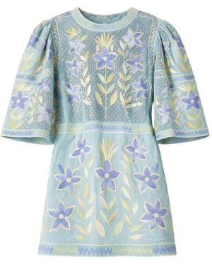 Antik Batik Carioca Floral Mini Dress - Blue