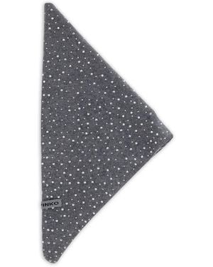Pinko Crystal-Embellished Knitted Scarf - Grey