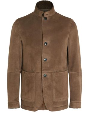 ZEGNA Shearling Il Conte Jacket - Brown