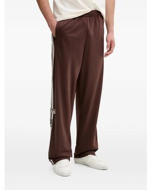 adidas Adibreak Side-Stripe Button Track Trousers - Brown