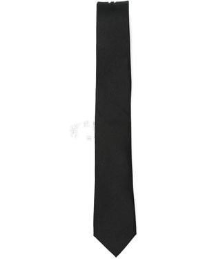 KARL LAGERFELD Logo-Embroidered Tie - Black
