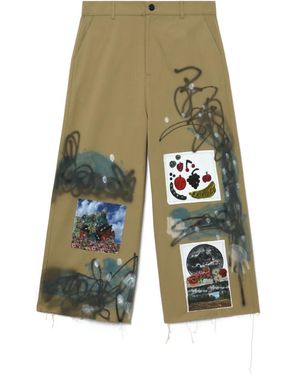 WESTFALL Weite Hose Mit Grafischem Print - Weiß