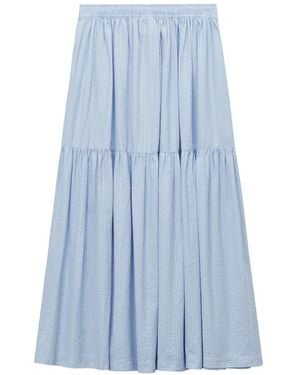 Chocoolate Striped Tiered Skirt - Blue