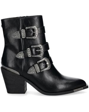 Buffalo 80Mm West Biker Ankle Boots - Black