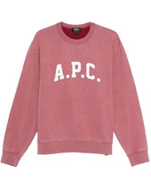 A.P.C. Sweat À Logo Imprimé - Rose