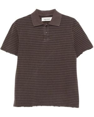 Tonywack Striped Polo Shirt - Brown