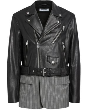 Moschino Unstructured Nappa-Leather Biker Jacket - Black