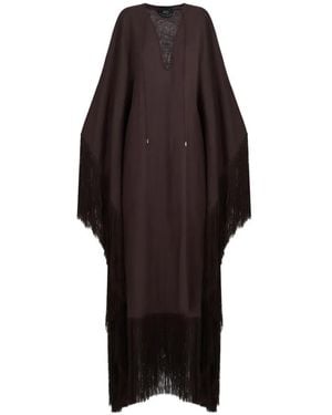 Taller Marmo Empty Quarter Fringed Kaftan Dress - Brown