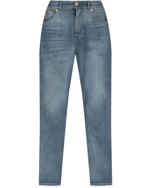 Balmain Jeans Con Baffatura - Blu