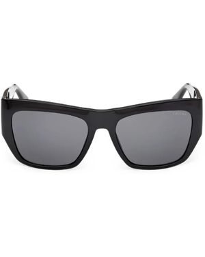 GUESS EYEWEAR Logo-Plaque Rectangle-Frame Sunglasses - Grey