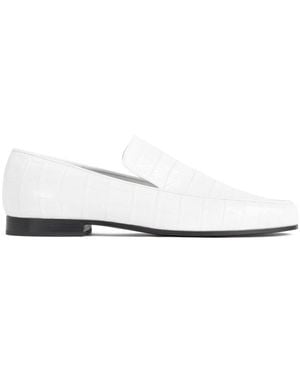 TOTEME Crocodile-Effect Leather Loafers - White