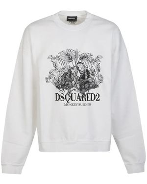 DSquared² Graphic-Rint Sweatshirt - White