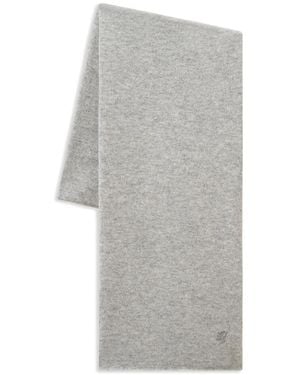 Pringle of Scotland Logo-Embroidered Cashmere Scarf - Grey