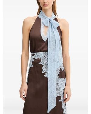 Never Fully Dressed Lace Halterneck Blouse - Blue