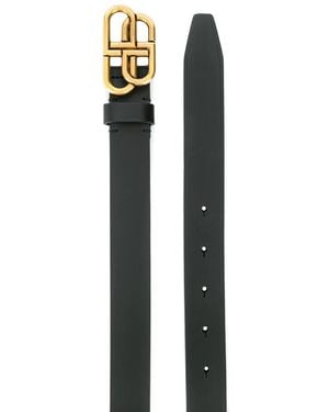 Balenciaga Bb Leather Belt - Black